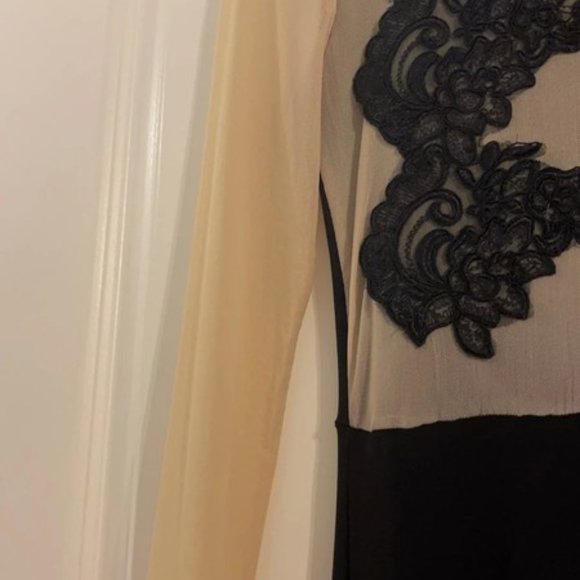 Black and nude knee length mini dress size small - Picture 3 of 5